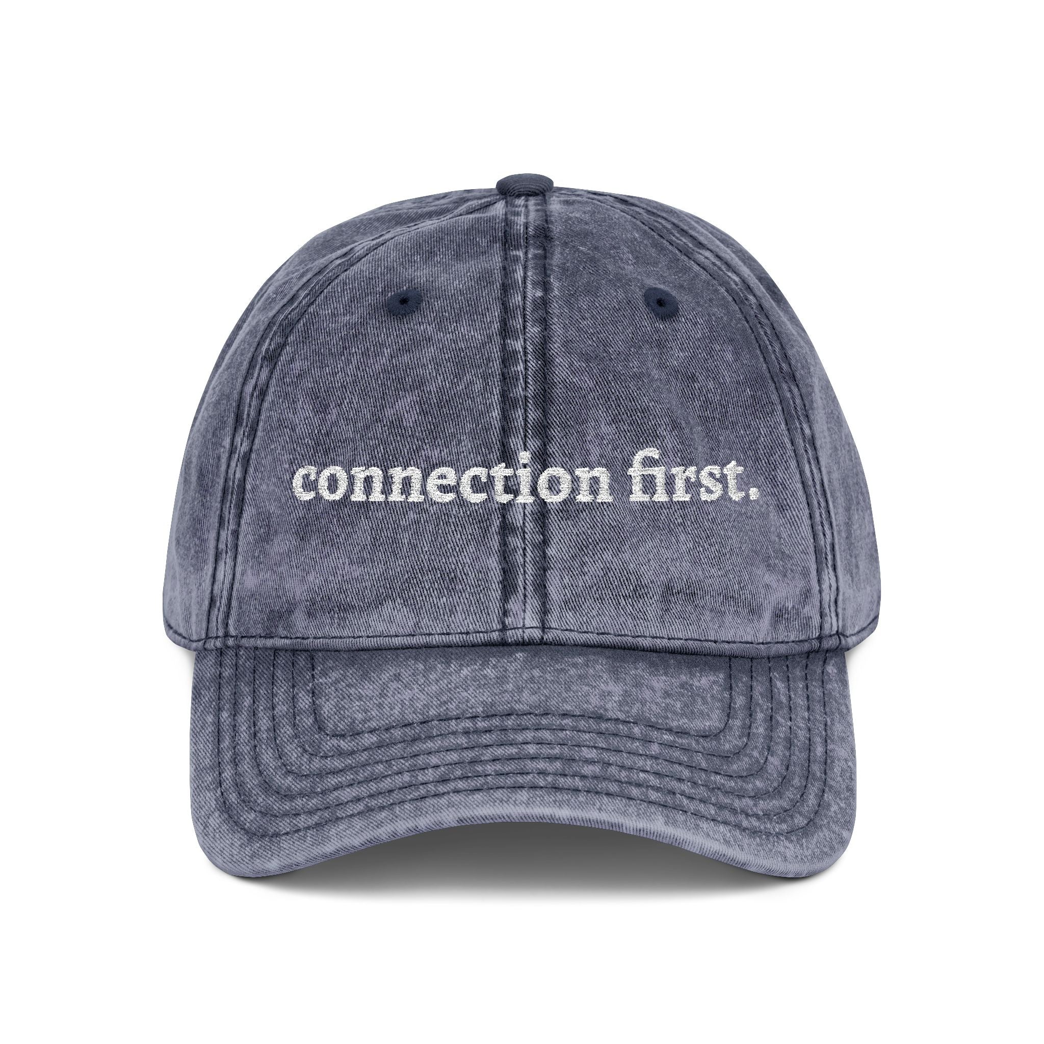 Embroidered Connection First Vintage Cap