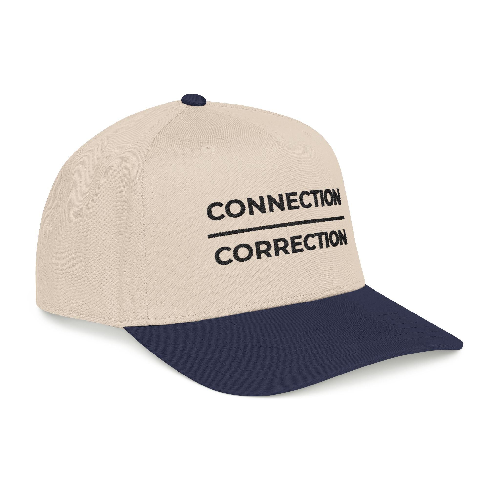 Connection over Correction Embroidered Snapback Cap