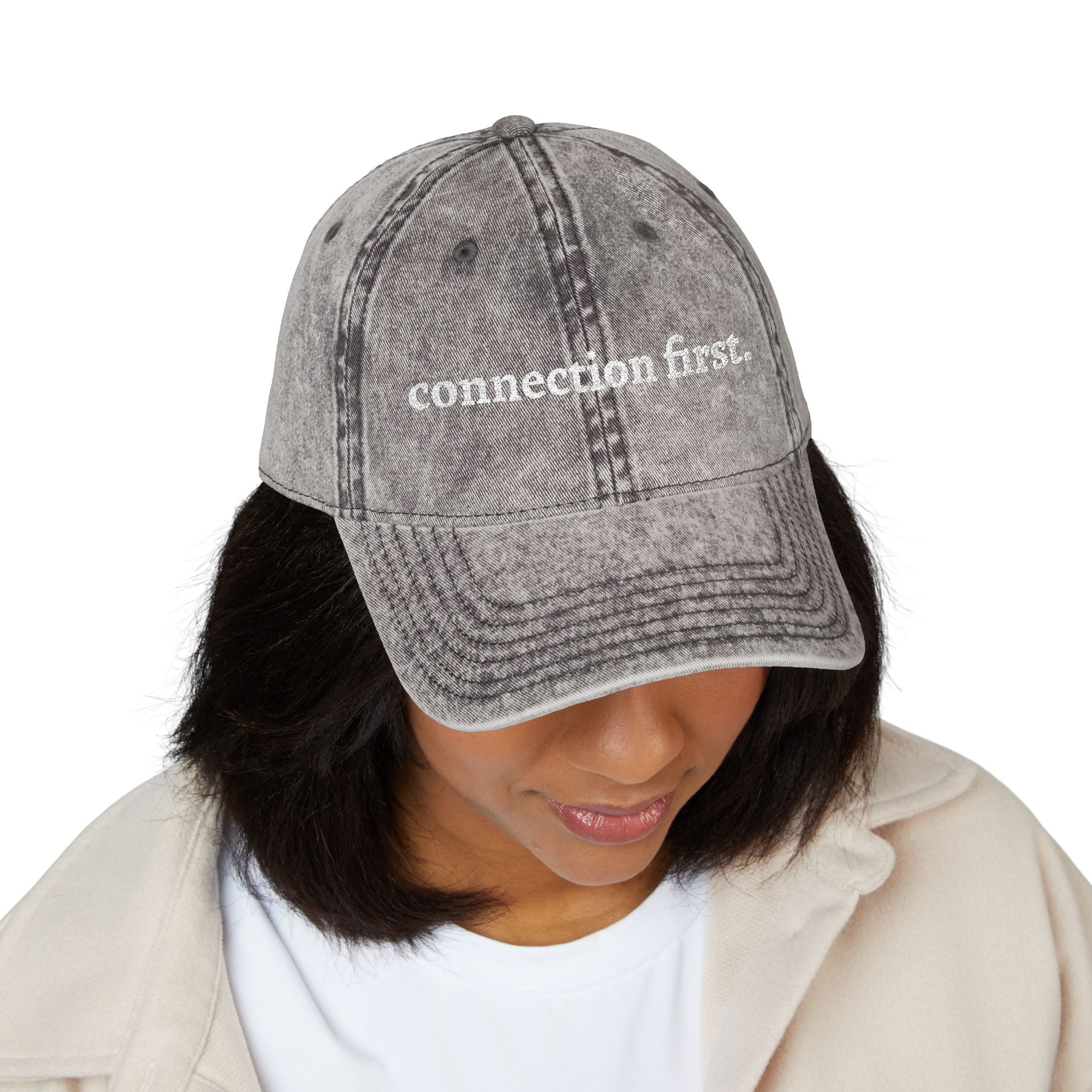 Embroidered Connection First Vintage Cap