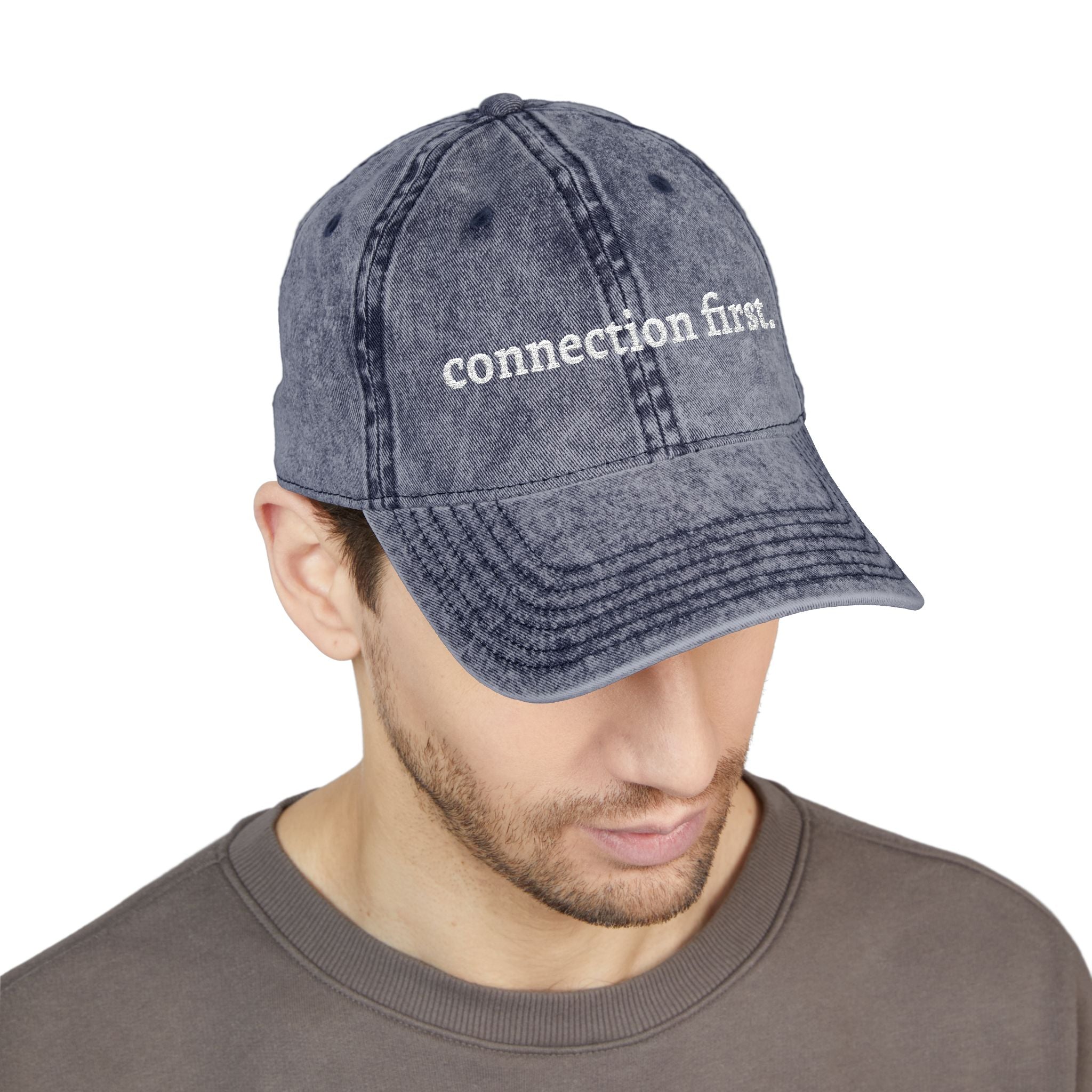 Embroidered Connection First Vintage Cap