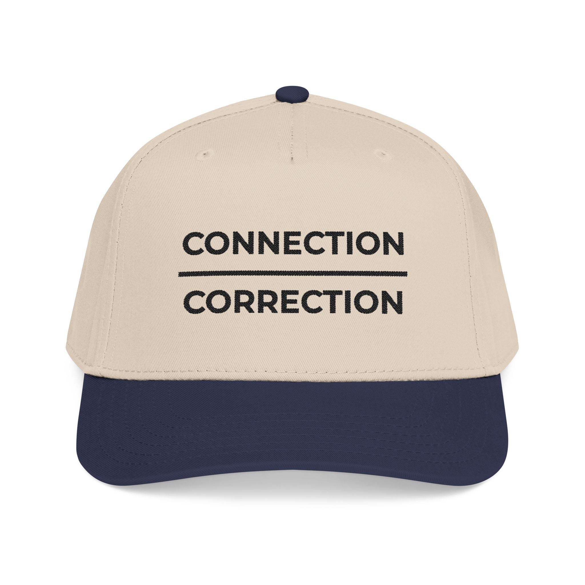 Connection over Correction Embroidered Snapback Cap