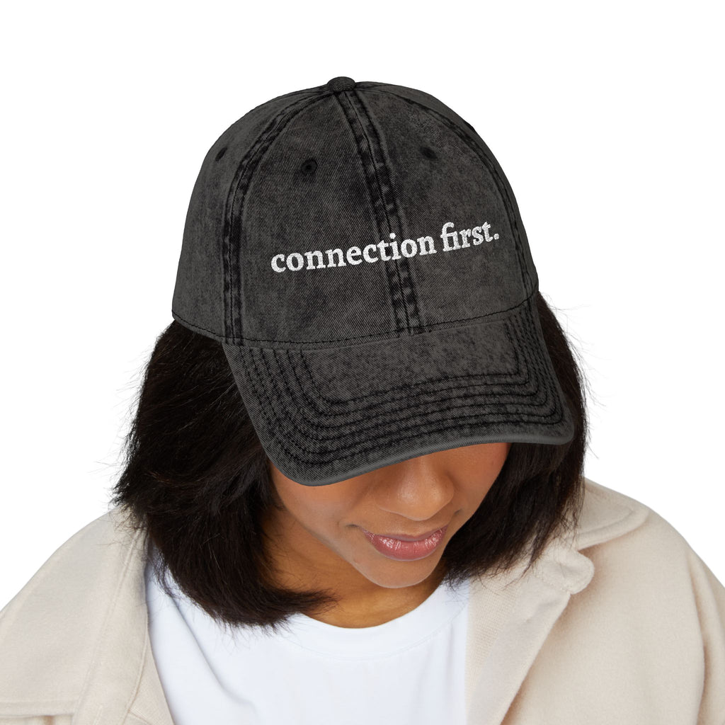 Embroidered Connection First Vintage Cap