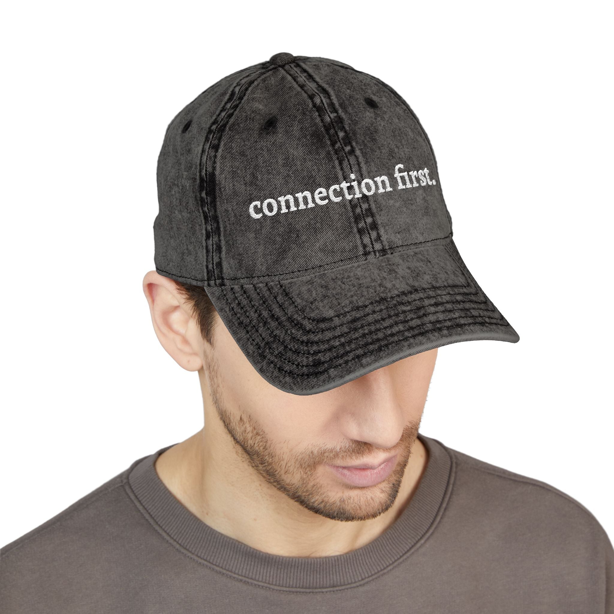 Embroidered Connection First Vintage Cap
