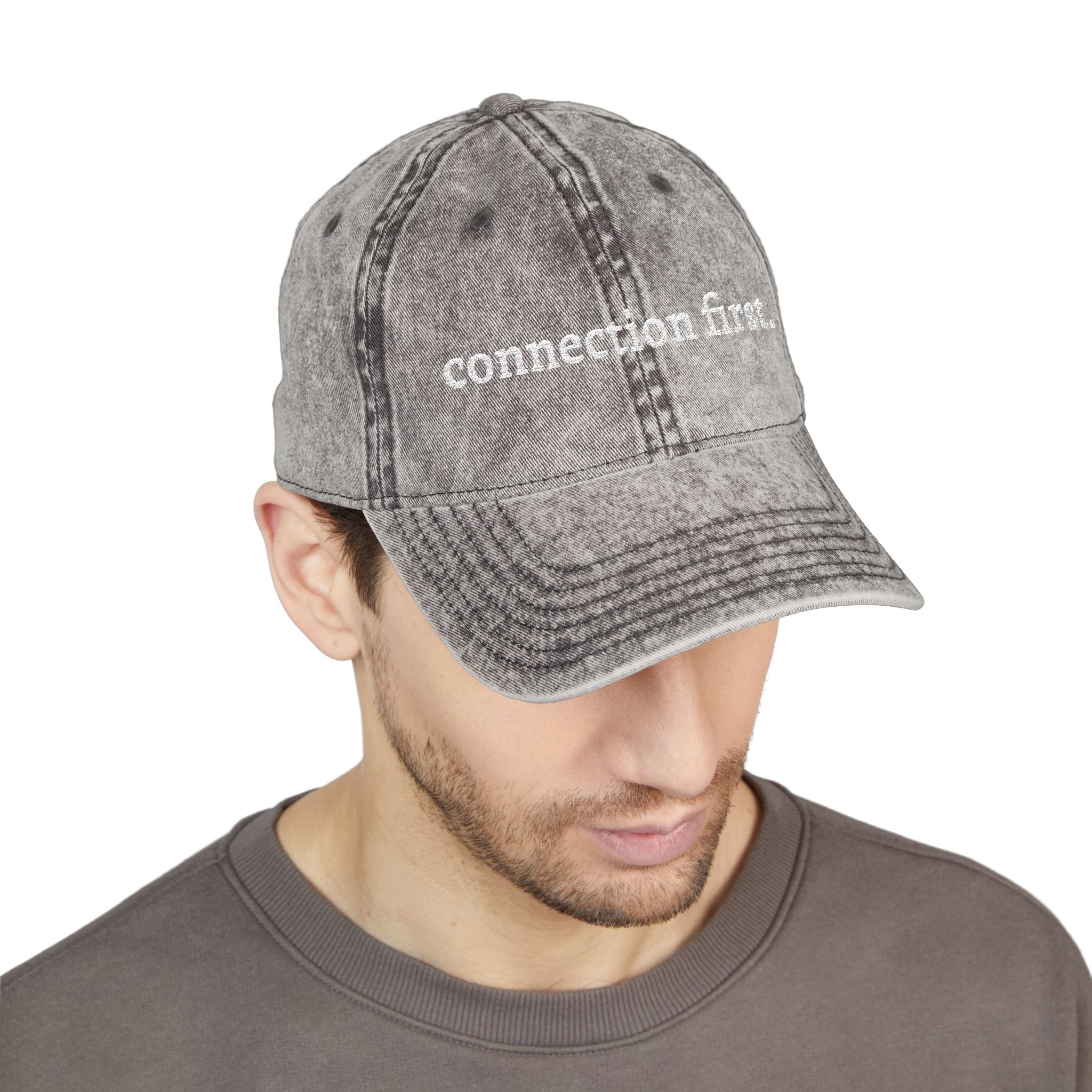Embroidered Connection First Vintage Cap