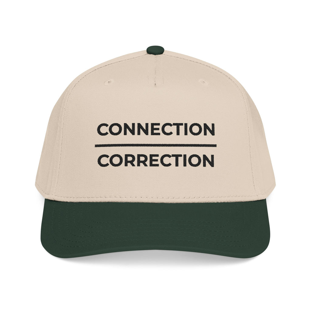 Connection over Correction Embroidered Snapback Cap
