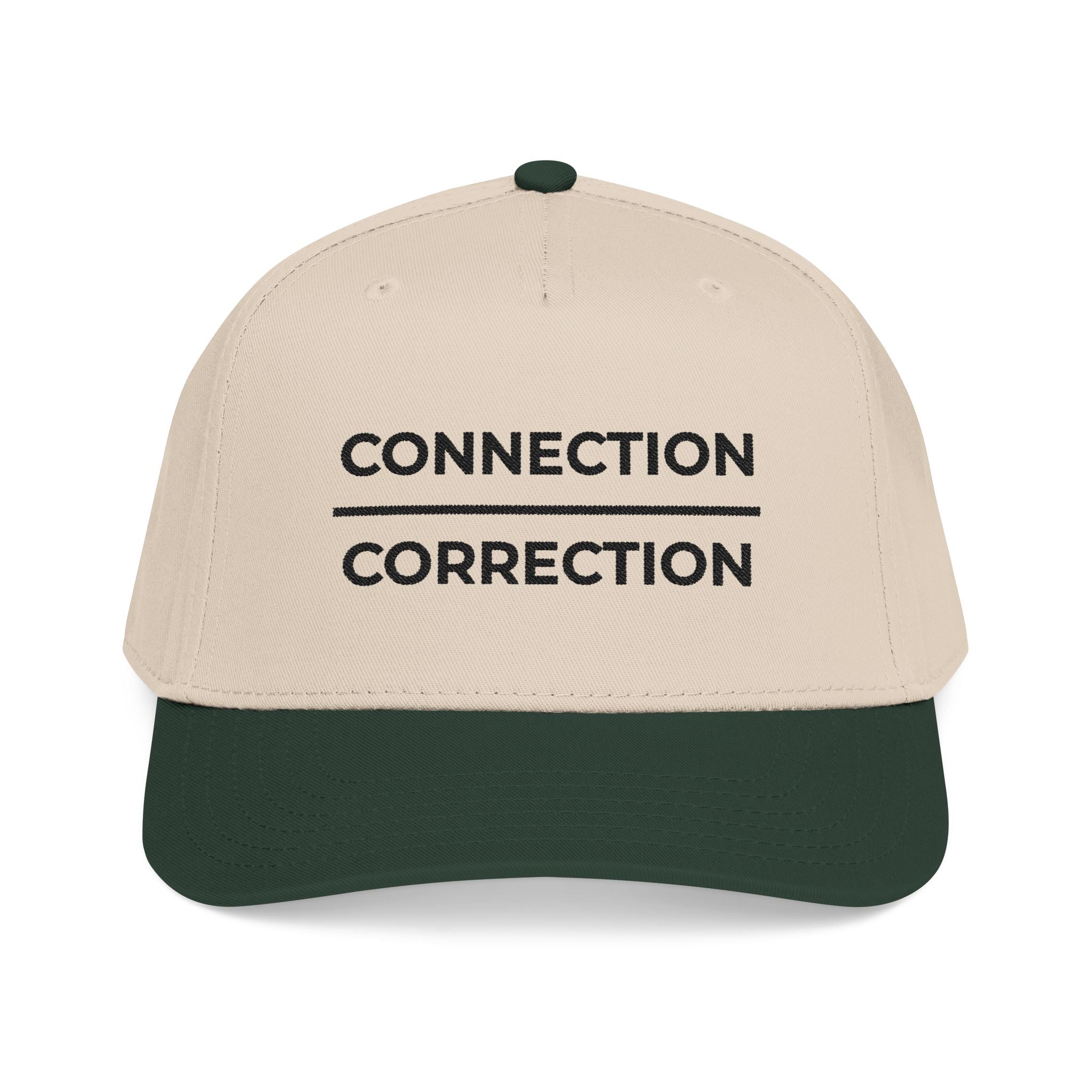 Connection over Correction Embroidered Snapback Cap